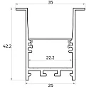 Profil de collerette TKP25/42 / 2M reculer, profond, aluminium anodisé