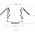 Rutec Projekt Profil d'angle VARDAFLEX NEON/PLATIN SVQ/TVQ - 45° TILTED- 2M, aluminium