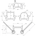 Rutec Projekt Profil de collerette FLAT 23/12K - 2M plat, aluminium anodisé
