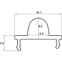 Rutec Projekt Accessoire Couverture du profil LENS 60° - PFH405/8 / PFH415/8 / PFH425 / PFH435 / PFH455 - 2M symétrique