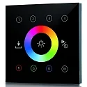 Ecran tactile AC-RF / 4 ZONES RGBW 4 canaux, RGBW, avec sortie de signal de commande radio (RF), noir