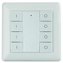 Interrupteur mural radio 4 ZONE RF SINGLE COLOUR 4 canaux, avec sortie de signal de commande radio (RF), blanche