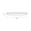 SIGOR surface luminaire MOON 3-CCT CCT Switch, switchable, cambered, with spacer IP44, white 