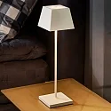 SIGOR Lampe de table à accu NUINDIE angulaire, CCT Switch, dimmable IP54, blanc neige gradable