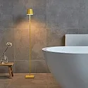 SIGOR battery floor lamp NUINDIE round IP54, sunny yellow dimmable