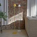 SIGOR battery floor lamp NUINDIE round IP54, sunny yellow dimmable