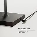 SIGOR battery table lamp NUINDIE square, CCT Switch IP54, night black dimmable