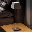 SIGOR Lampe de table à accu NUINDIE angulaire, CCT Switch, dimmable IP54, gris graphite gradable