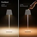 SIGOR Lampe de table à accu NUINDIE angulaire, CCT Switch, dimmable IP54, gris graphite gradable