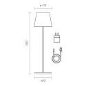 Lampe de table à accu NUINDIE rond, CCT Switch IP54