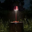 SIGOR Lampe de table à accu NUINDIE rond, CCT Switch IP54, anodisé rouge cerise gradable