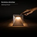 SIGOR battery table lamp NUTALIS 10X10CM cube shape, CCT Switch, with touch dimmer, with charger IP54, dune beige dimmable