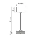 SIGOR battery table lamp VELUNA up / down, CCT Switch, set of 1, with touch dimmer IP44, sage green dimmable