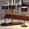 SIGOR battery table lamp VELUNA up / down, CCT Switch, set of 3, with touch dimmer IP44, night black dimmable