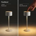 SIGOR battery table lamp VELUNA up / down, CCT Switch, set of 3, with touch dimmer IP44, night black dimmable