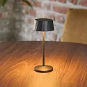 SIGOR Lampe de table à accu FACETTA Bas, CCT Switch, lot de 1, avec variateur tactile IP44, noir nuit gradable