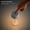 SIGOR Lampe de table à accu FACETTA Bas, CCT Switch, lot de 1, avec variateur tactile IP44, noir nuit gradable
