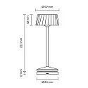 SIGOR Lampe de table à accu FACETTA Bas, CCT Switch, lot de 1, avec variateur tactile IP44, noir nuit gradable