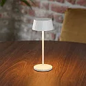 SIGOR Lampe de table à accu FACETTA Bas, CCT Switch, lot de 1, avec variateur tactile IP44, blanc neige gradable