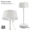 SIGOR Lampe de table à accu FACETTA Bas, CCT Switch, lot de 1, avec variateur tactile IP44, blanc neige gradable