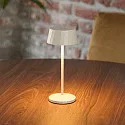 SIGOR Lampe de table à accu FACETTA Bas, CCT Switch, lot de 1, avec variateur tactile IP44, beige dune gradable