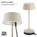 SIGOR Lampe de table à accu FACETTA Bas, CCT Switch, lot de 1, avec variateur tactile IP44, beige dune gradable