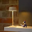 SIGOR Lampe de table à accu FACETTA Bas, CCT Switch, lot de 1, avec variateur tactile IP44, beige dune gradable