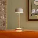 SIGOR Lampe de table à accu FACETTA Bas, CCT Switch, lot de 1, avec variateur tactile IP44, beige dune gradable