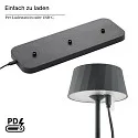 SIGOR battery table lamp FACETTA down, CCT Switch, set of 3, with touch dimmer IP44, night black dimmable