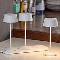 SIGOR battery table lamp FACETTA down, CCT Switch, set of 3, with touch dimmer IP44, snow white dimmable