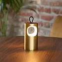 SIGOR battery table lamp LUNARI with USB connection, CCT Switch, with handle, with touch dimmer IP44, gold, mat dimmable