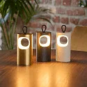 SIGOR battery table lamp LUNARI with USB connection, CCT Switch, with handle, with touch dimmer IP44, gold, mat dimmable