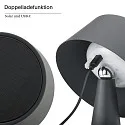 SIGOR battery table lamp SOLINO IP44, graphite grey dimmable