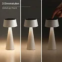 SIGOR solar table lamp SOLINO tiltable, with accumulator, with USB charging function, magnetic mounting IP44, mat, dune beige dimmable