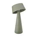 SIGOR Lampe de table à accu SOLINO IP44, vert sauge gradable