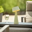SIGOR Lampe de table à accu SOLINO IP44, vert sauge gradable