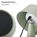 SIGOR Lampe de table à accu SOLINO IP44, vert sauge gradable