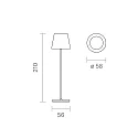 Lampe de table à accu NUINDIE POCKET USB-C rond, CCT Switch, avec variateur tactile IP54