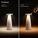 SIGOR battery table lamp NUFLAIR CCT Switch, with touch dimmer, perforated IP54, gold dimmable