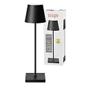 SIGOR Lampe de table à accu NUINDIE USB-C haut / bas, avec connexion USB, CCT Switch, avec variateur tactile IP54, noir nuit gradable