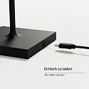 SIGOR Lampe de table à accu NUINDIE USB-C haut / bas, avec connexion USB, CCT Switch, avec variateur tactile IP54, noir nuit gradable