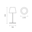 SIGOR battery table lamp NUINDIE MINI USB-C up / down, with USB connection, CCT Switch, with touch dimmer IP54, dune beige dimmable