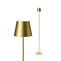 SIGOR Lampadaire à accu NUINDIE USB-C haut / bas, avec connexion USB, CCT Switch, avec variateur tactile IP54, or gradable