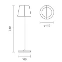 SIGOR battery table lamp NUINDIE TANGO IP20, graphite grey dimmable