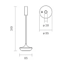 SIGOR Lampe de table à accu NUCANDLE avec variateur tactile IP54, scintillant, noir gradable