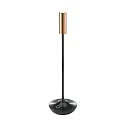 battery table lamp NUCANDLE with touch dimmer IP54, glossy, copper, black dimmable