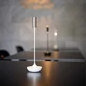 SIGOR Lampe de table à accu NUCANDLE avec variateur tactile IP54, chrome, scintillant, blanche gradable