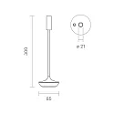 SIGOR Lampe de table à accu NUCANDLE avec variateur tactile IP54, chrome, scintillant, blanche gradable