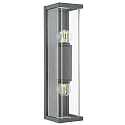 outdoor wall luminaire NULATERN MINI DOUBLE E27 IP54, anthracite dimmable