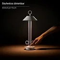SIGOR Lampe de table à accu NUDIDEROT avec crochet, CCT Switch, avec variateur tactile IP54, cuivre gradable